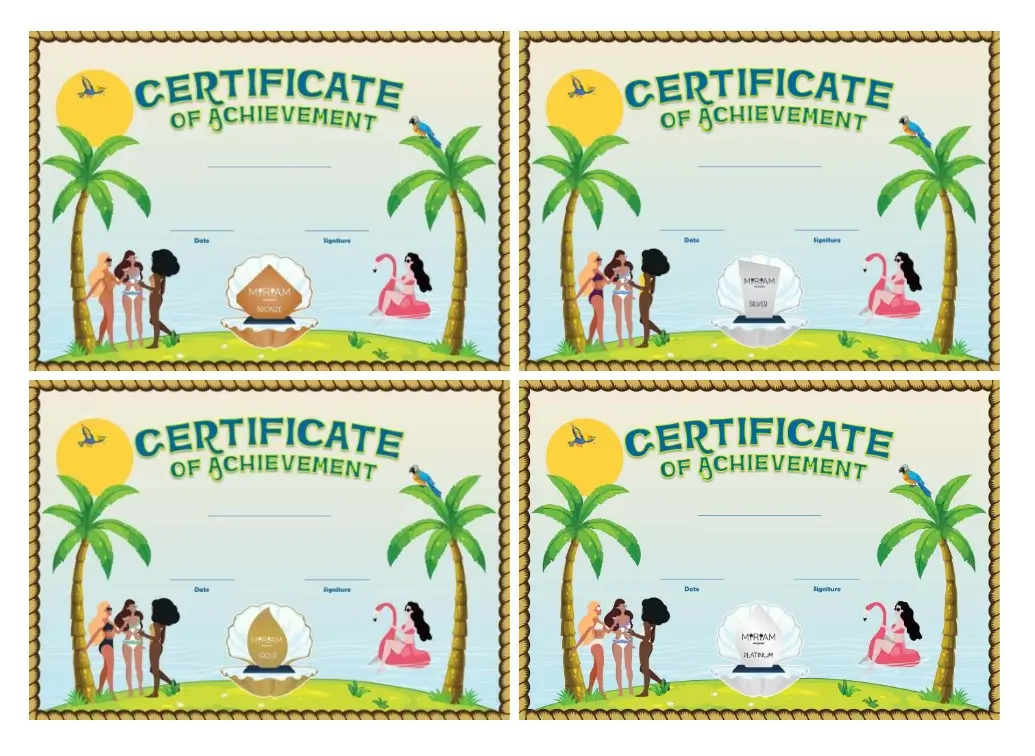 Miriam Swimwear Certificates Design - Social Media Marketin Case Study