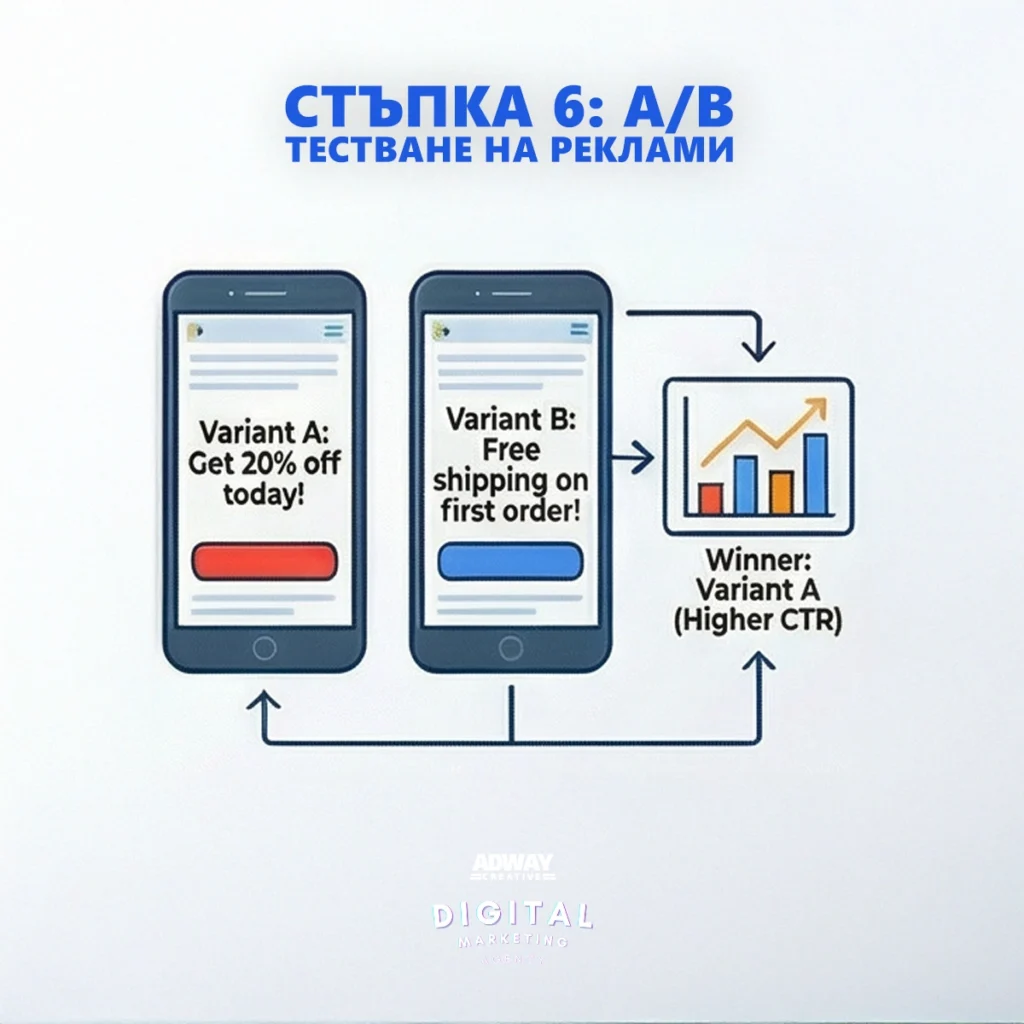 Стъпка 6: A/B тестване на реклами